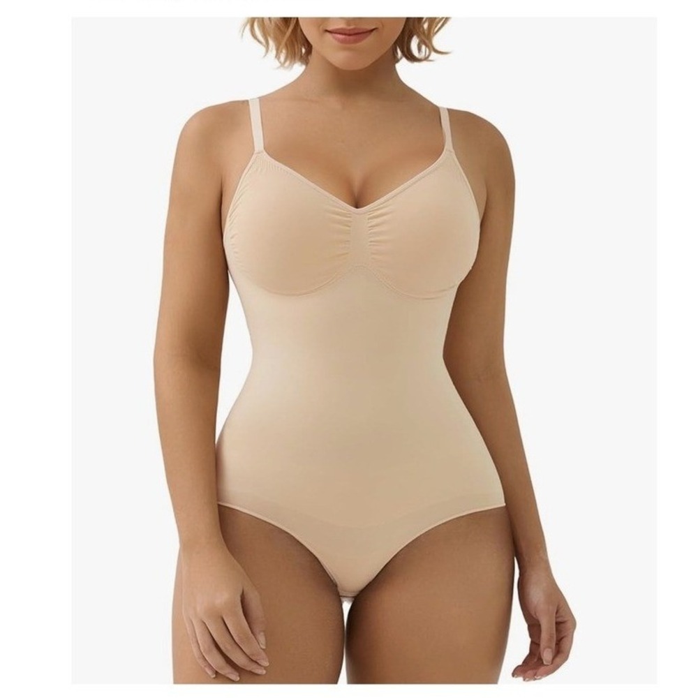 SHAPERX Tummy Control Shapewear Women 4XL Beige Seamless Sculpting Bodysuit 5213